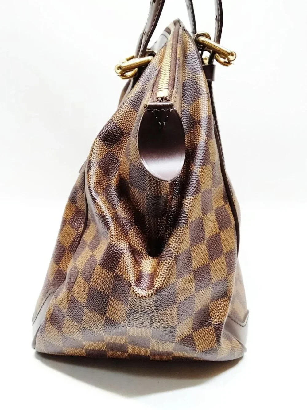 Authentic Louis Vuitton Verona MM Damier Ebene Shoulder Tote Handbag Brown